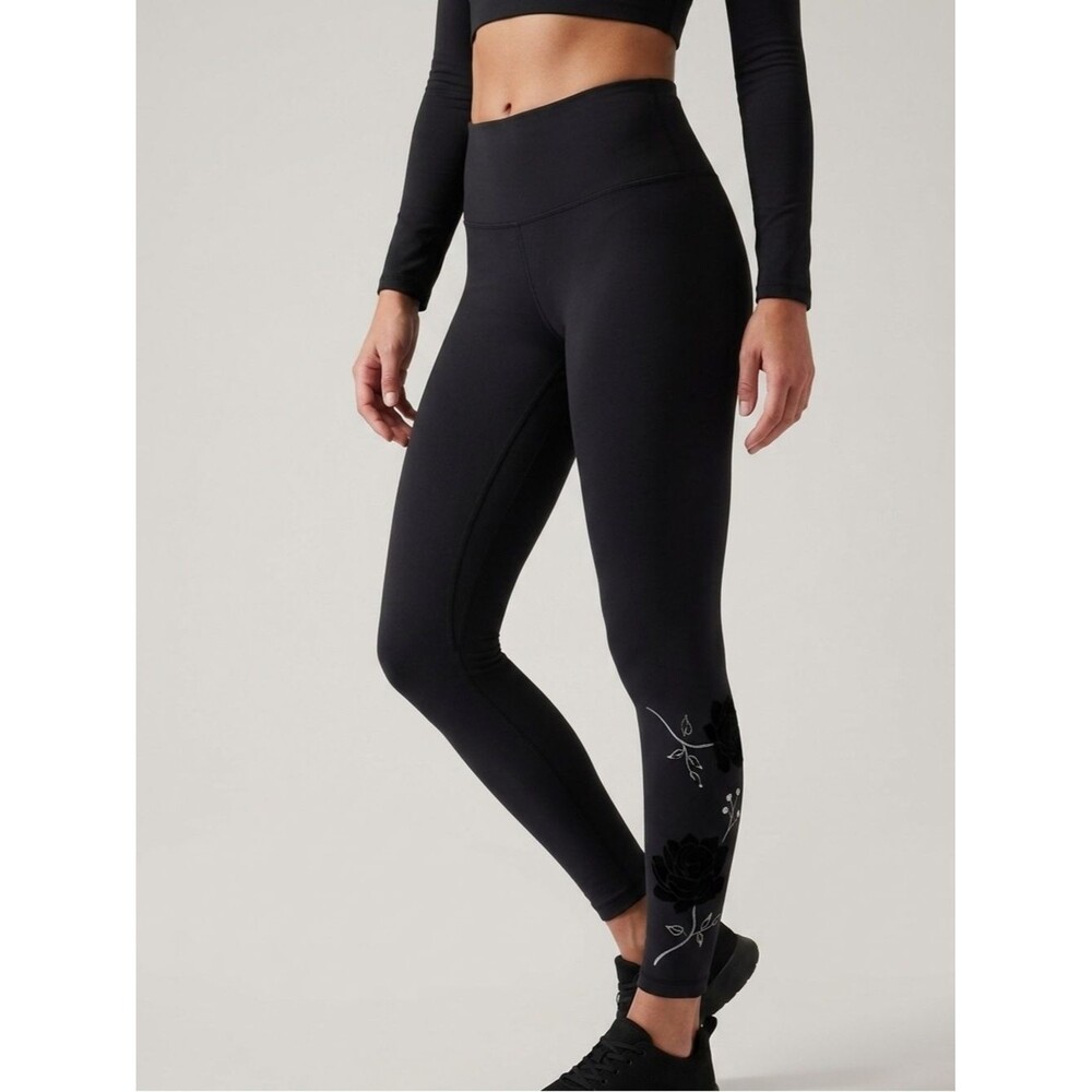 Zyia Active Light n Tight Velvet Floral Leggings Size 4 Athleisure Compression